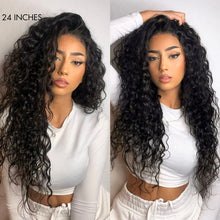 Load image into Gallery viewer, 180% Density  Water Wave 13x4 Frontal  Glueless Free Part Long Curly Wig 100% Human Hair