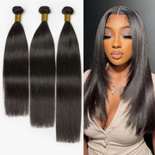 Load image into Gallery viewer, Upgraded Brazilian Hair | Straight 100% Virgin Human Hair Bundles