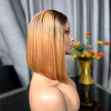 Load image into Gallery viewer, Glueless Silky Blonde Mix Color 4x4 Lace Closure Bob Wig