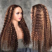 Load image into Gallery viewer, Glueless Mix Highlight Color 13x4 Full Frontal Lace Wig 22”