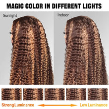 Load image into Gallery viewer, Glueless Mix Highlight Color 13x4 Full Frontal Lace Wig 22”