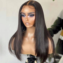 Load image into Gallery viewer, Glueless Layered Bone Straight 5×5 Pre-Cut Closure HD Lace Wig 100% Human Hair 22“