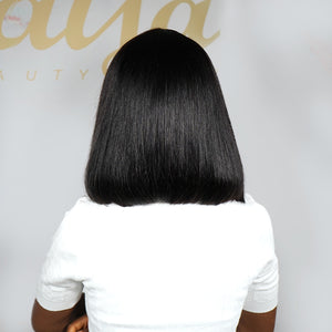 Naija Beauty Silky Straight Short Bob With Fringe Human Hair Wig - Naija Beauty Hair