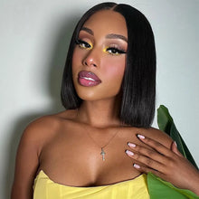 Load image into Gallery viewer, Glueless Double Drawn 2X6 Closure Lace Bob wig 100% Human Hair