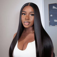 Load image into Gallery viewer, HD Lace Super Natural  Silky Bone Straight Glueless 13x4 Frontal Lace Wig 100% Human Hair 20"