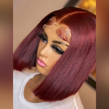 Load image into Gallery viewer, Burgundy 4X4 Closure Bob Wig 12'' - Naija Beauty Hair