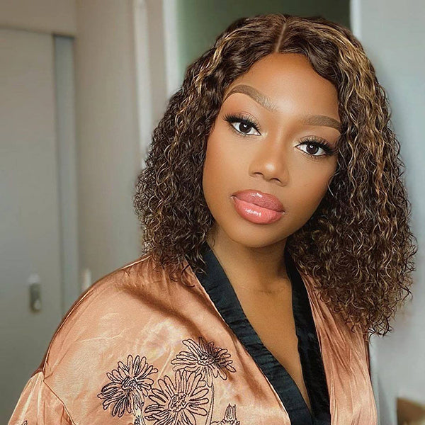 Curly wigs with top closure