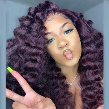 Load image into Gallery viewer, Luxury Purple Color Loose Wave 13X4 Full Frontal Wig - Naija Beauty Hair
