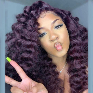 Luxury Purple Color Loose Wave 13X4 Full Frontal Wig - Naija Beauty Hair