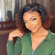 Load image into Gallery viewer, New Arrival - Classy Ombre Copper Deep Curly T Frontal Wig - Naija Beauty Hair