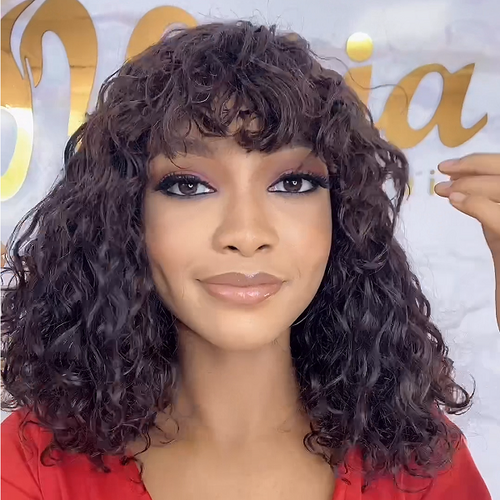 Super Double Drawn Pissy Curl With Fringe Wig - Naija Beauty Hair