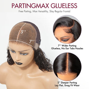 PartingMax Glueless Wig Water Wave Versatile 7x5 Closure  Lace  Wig Ready to Go 18"
