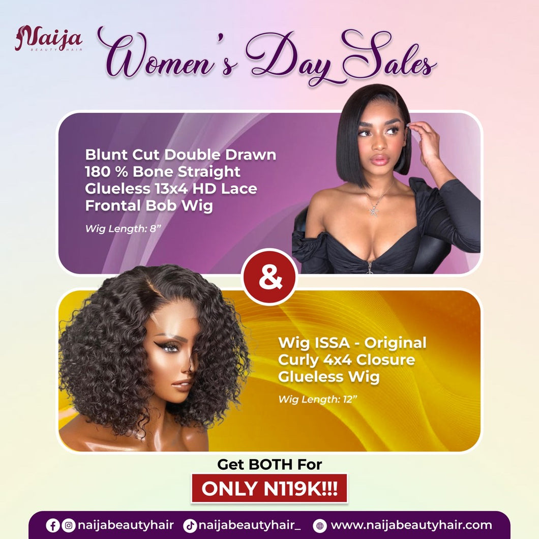 WIG COMBO NO.1- ₦119K FOR 2 GLUELESS WIGS