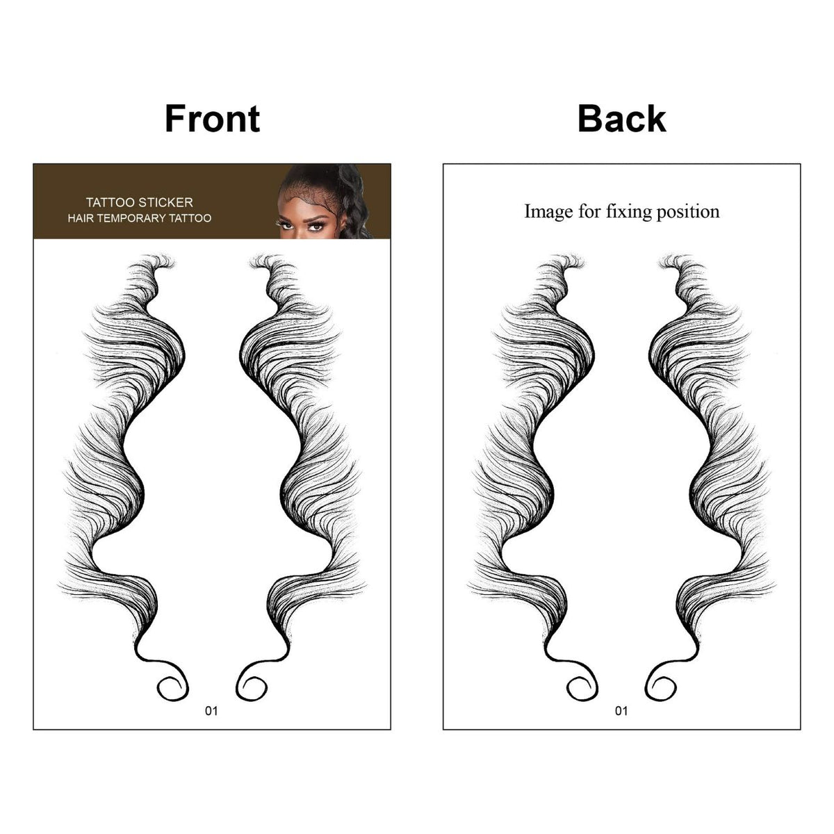 Fake Edges Baby Hair Temporary Tattoo Side Bang Stickers,2 Styles Popu ...