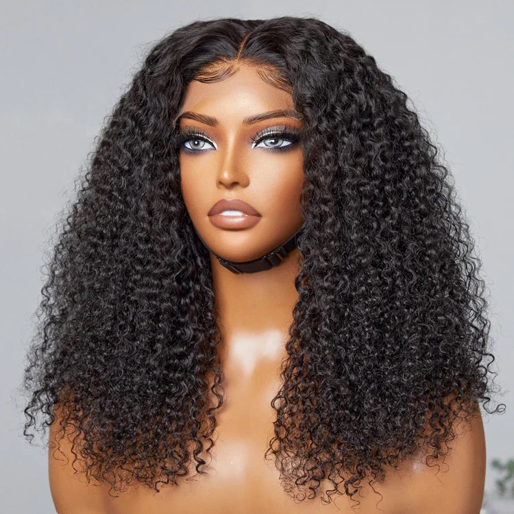 Wig Anne - Natural Bouncy Fluffy Jerry Curl 13x4 Frontal Lace Wig  18