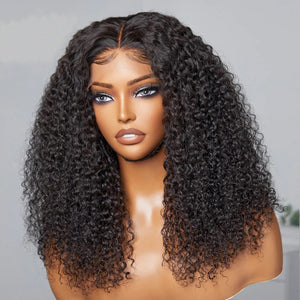 Wig Anne - Natural Bouncy Fluffy Jerry Curl 13x4 Frontal Lace Wig  18"