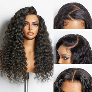 180% Density Water Wave 13x4 Frontal Glueless Free Part Long Curly