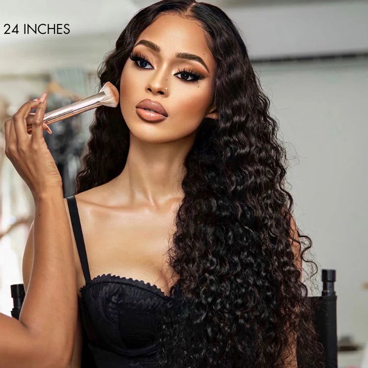 180 Density Water Wave 13x4 Frontal Glueless Free Part Long Curly Wig naijabeautyhair