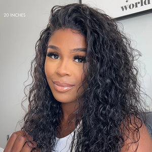 Water Wave 4x4 Closure Lace Glueless Side Part Short Wig 100% Human Hair