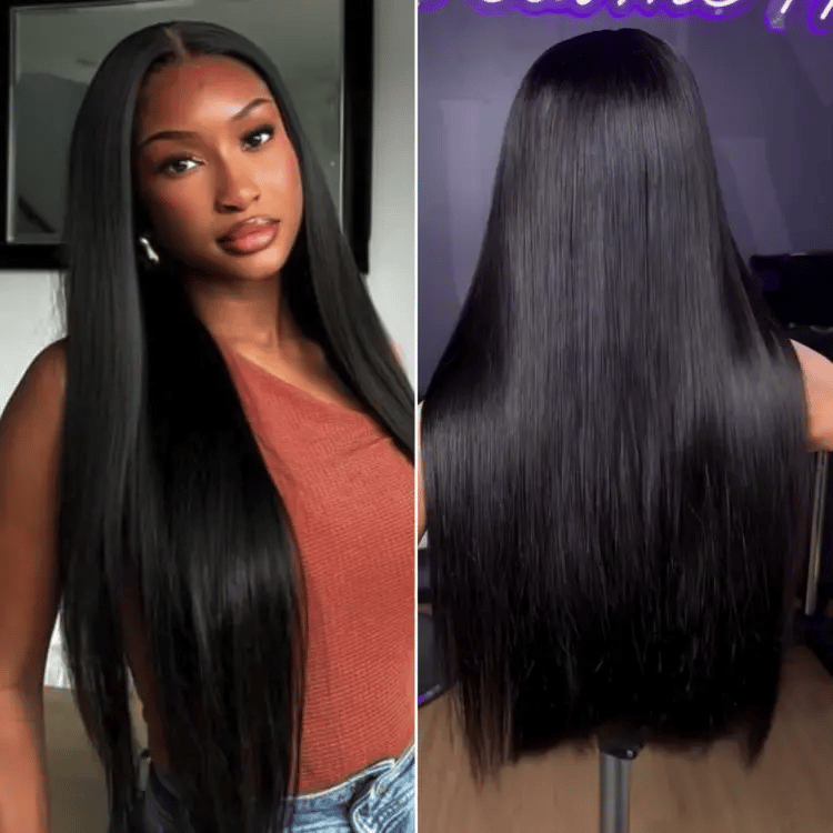 New Arrival - 300% Density  Straight  4*4 Closure  Glueless Wig 350 Gram