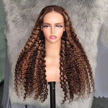 Load image into Gallery viewer, Glueless Mix Highlight Color 13x4 Full Frontal Lace Wig 22”
