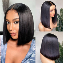 Load image into Gallery viewer, 💥[ BIG SALE ] Blunt Cut Double Drawn 180% Bone Straight 13x4 HD Lace Frontal Glueless  Wig
