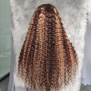 Glueless Mix Highlight Color 13x4 Full Frontal Lace Wig 22”