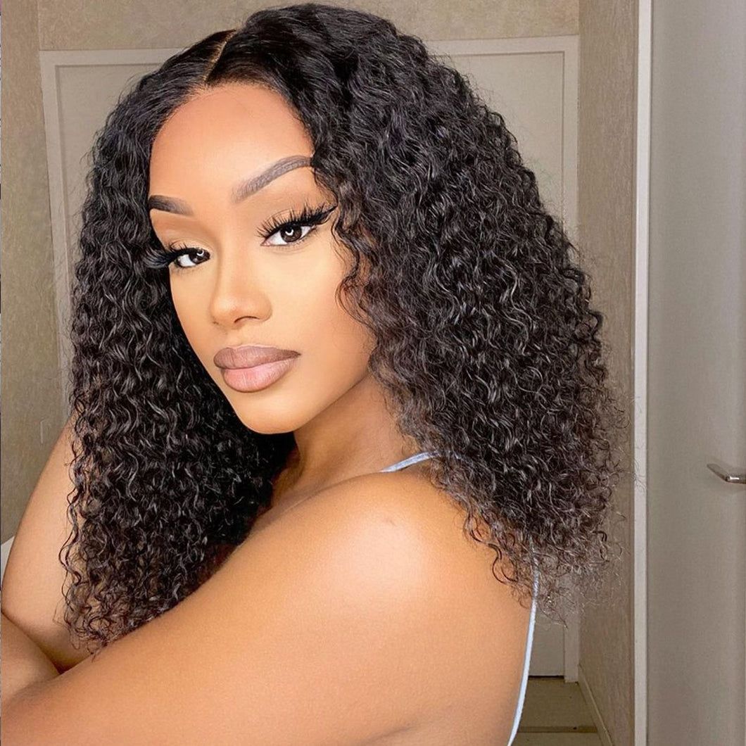 Jerry Curly 4X4 Closure lace Wig  12