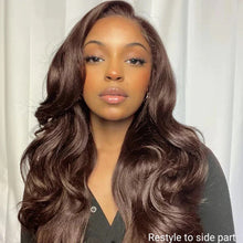 Load image into Gallery viewer, Glueless Chestnut Brown Loose Wave 5x5  Pre-Cut HD Lace Wig 100% Human Hair
