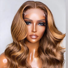 Load image into Gallery viewer, Glueless  Fabulous Ombre Brown Loose Wavy Closure Wig 18&quot;
