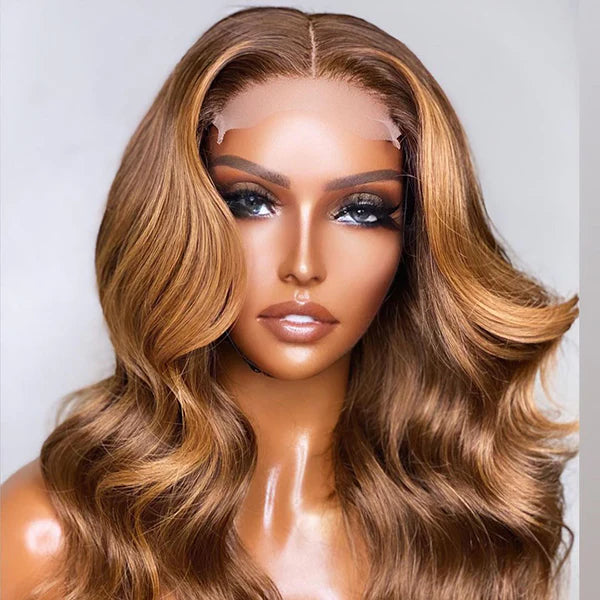 Glueless  Fabulous Ombre Brown Loose Wavy Closure Wig 18