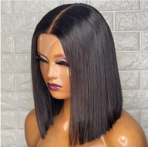 Glueless  Double Drawn 2X6 Closure Lace Bob wig 100% Human Hair - Naija Beauty Hair