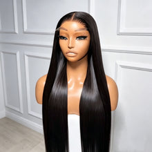 Load image into Gallery viewer, (Vietnamese hair)300% Glueless Blunt Cut Bone straight 5x5 Pre-Cut HD Lace Ready to Go Bob Wig
