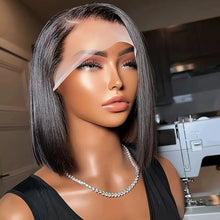 Load image into Gallery viewer, Glueless Bone straight 13x4 Lace Frontal Ready to Go Bob Wig
