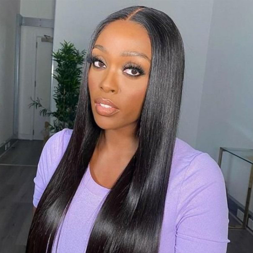 💥[ BIG SALE ]  Silky Bone Straight 2×6 Lace Closure  Wig  18
