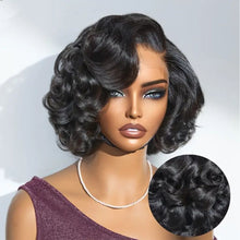 Load image into Gallery viewer, Mature Boss  Natural  Black Bouncy Curly 5x5 HD  Colsure Lace Minimalist Glueless  Wig
