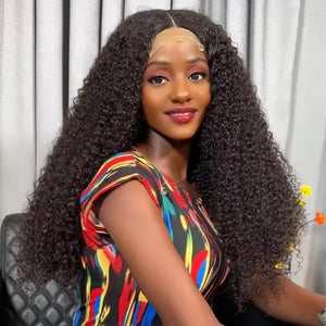 Glueless  Super Double Drawn Pixie Curl 4X4 Closure Lace  Wig