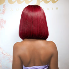 Load image into Gallery viewer, Naija 4X4 Closure Burgundy Straight Short Bob Human Hair Wigs - Naija Beauty Hair
