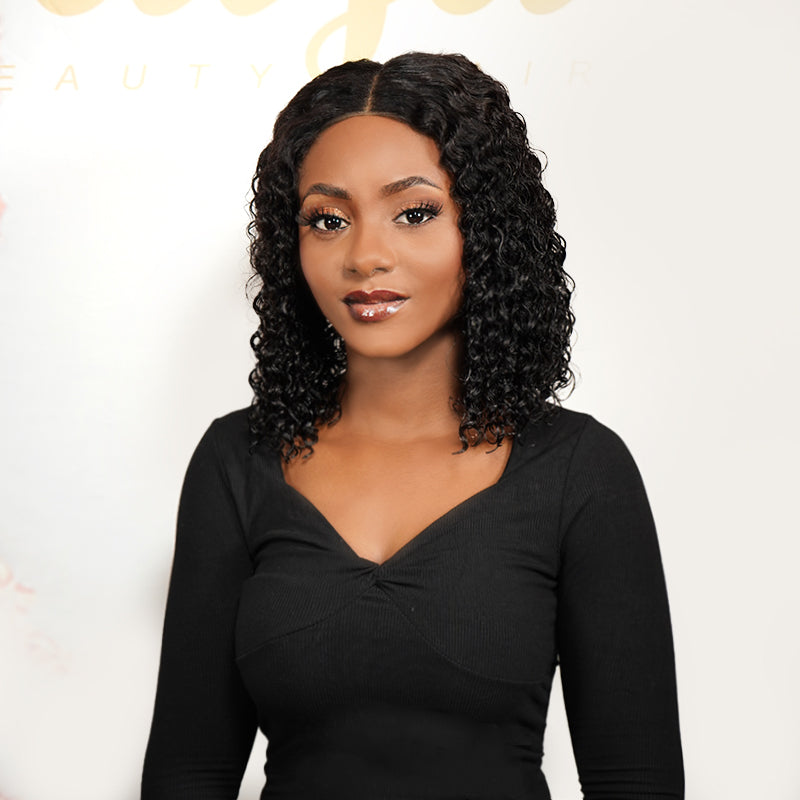 Naija Jerry Curly 4X4 Closure Short Bob Human Hair Wigs - Naija Beauty Hair