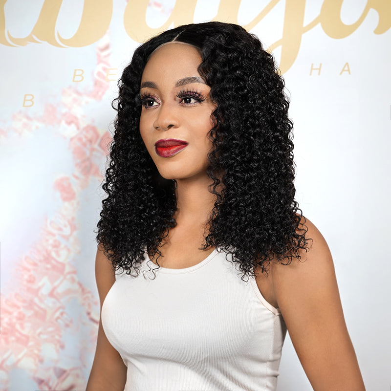 Super Double Drawn 4X4 Closure Jerry Curly Wig 18