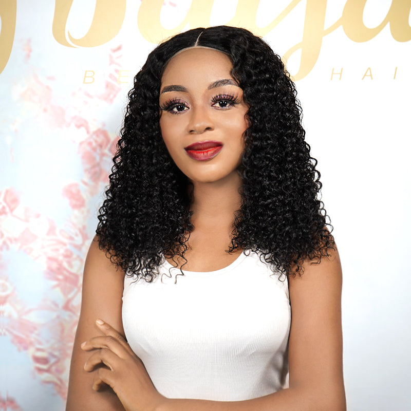 Super Double Drawn 4X4 Closure Jerry Curly Wig naijabeautyhair