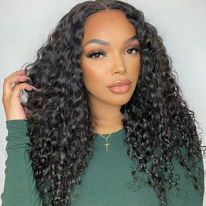 Super Double Drawn Deep Wave 4x4 Closure Wig 18"