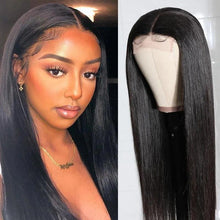 Load image into Gallery viewer, HD Lace Super Natural  Bone Straight Glueless 13x4 Frontal Lace Wig 100% Human Hair 20&quot;
