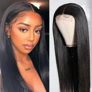 HD Lace Super Natural  Bone Straight Glueless 13x4 Frontal Lace Wig 100% Human Hair 20"