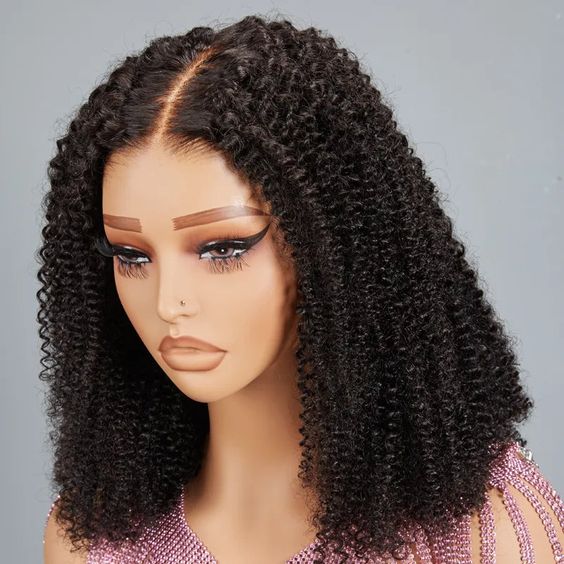 Ready to Go Bouncy small kinky Curly Glueless 5x5 Closure HD Lace Wig 14"
