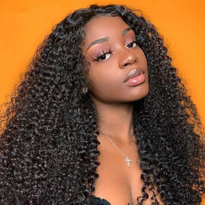 Glueless  Super Double Drawn Pixie Curl 4X4 Closure Lace  Wig