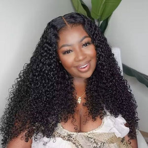 Glueless  Super Double Drawn Pixie Curl 4X4 Closure Lace  Wig