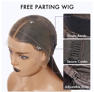 Double Drawn 180 % Density Silky Bone Straight 13x4 Lace Frontal  Wig