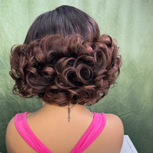 Load image into Gallery viewer, Ginger Ombre Bouncy Curly 5x5  Glueless Short Wig 100% Human Hair
