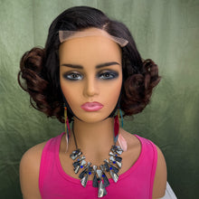 Load image into Gallery viewer, Ginger Ombre Bouncy Curly 5x5  Glueless Short Wig 100% Human Hair
